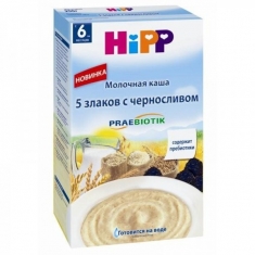 Hipp Каша молочная 5 злаков с черносливом и пребиотиками с 6мес.250гр 1*6 Хипп