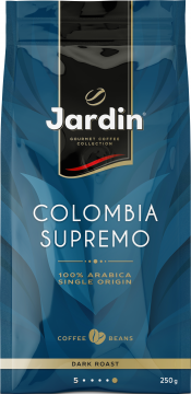 ЖАРДИН Колумбия Супремо 250г.кофе зер.жар.прем/с. Jardin