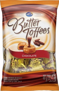 Молочные конфеты BUTTER TOFFEES с шоколадной начинкой