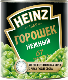 Хайнц горошек зеленый консервированный 390г жесть 1/20