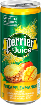 Perrier 0,25л. ананас, манго/24шт. Ж/банка Перье Напиток газированный с соком