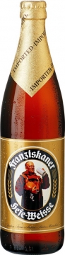 Пиво Franziskaner Hefe-Weissbier, пастеризованное светлое нефильтрованное 5,0%, 0,5л. БУТЫЛКА