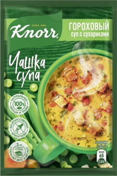 Кнорр Чашка супа Горох с сухариками 21гр./1шт.