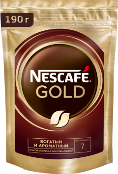 Кофе Nescafe Gold растворимый сублимированный пакет 190гр. Нескафе Голд