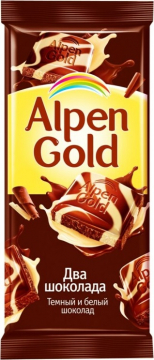 Альпен Гольд шоколад из темного и белого шоколада 21х85гр. Alpen Gold
