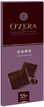 Шоколад OZera Dark 55% 90г горький/18шт.