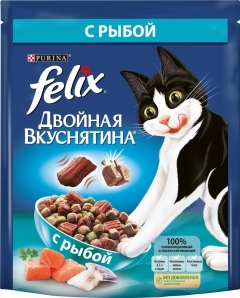 Felix Doubly Delicious рыба для кошек сухой корм 300гр./5шт. Феликс