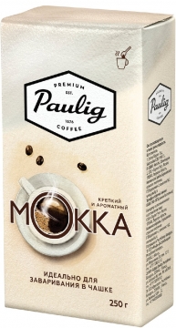 Кофе натуральный Paulig Mokka для заваривания в чашке мол. пачка 250 г 1/12 Паулиг