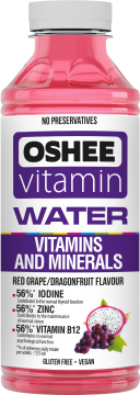 Oshee 0,56л./6шт. Вода витаминизированная Красный виноград VITAMIN WATER 555 ML VITAMINS&MINERALS.  Вода витаминизированная