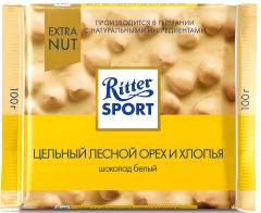 Риттер Спорт Белый Лесной орех и Хлопья 100гр./1шт.