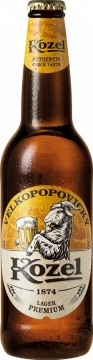 Пиво Velkopopovicky Kozel Premium Lager, светлое, фильтр. пастериз., 4.6%, ж*б. 0,5 л. шк782