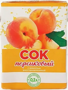 Сок персик  Ширококарамышский ГОСТ 0,2л./27шт.