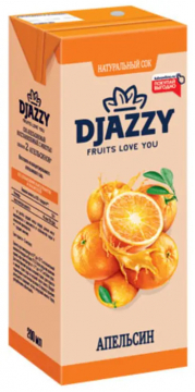 Сок апельсин DJAZZY 0.2л.*27*27шт.