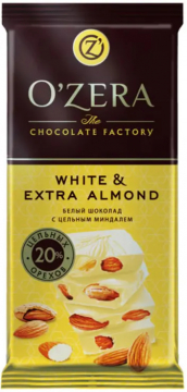 Ozera Белый шоколад цельный миндаль Extra Almond 90гр./16шт.