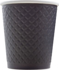 Стакан бумажный одноразовый двухслойный с конгревом Waffle Black 250 ml/500шт.
