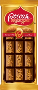 Золотая Марка Шоколад Дуэт с миндалем плитка 85гр./5шт.
