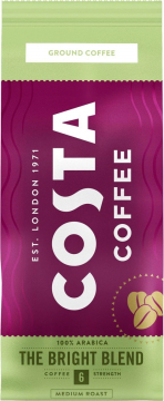 Costa Coffee Натуральный жареный молотый кофе Bright blend. Средняя обжарка. 200гр./8шт. Коста