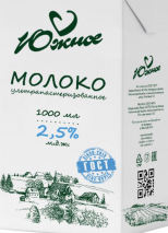 Южное Молоко 2,5% ГОСТ 31450-2013 Ростов 1л./12шт.