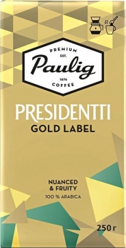 Кофе натуральный Paulig Presidentti Gold Label 12x250 г молотый  пачка  1/12 Паулиг
